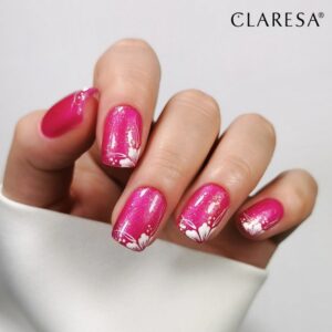 Claresa Rainbow Jello Base Pink 5g ciemno malinowy róż z kawałeczkami folii — zdjęcie 6