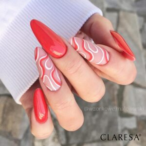 Claresa Red 400 5 g – czerwony lakier hybrydowy wpadający w pomarańcz — zdjęcie 2