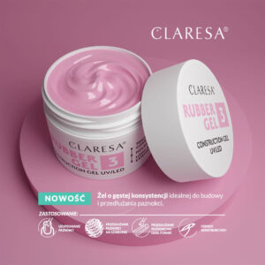 Claresa Rubber Gel 3 chłodny róż 45g – gęsty żel budujący do paznokci — zdjęcie 3