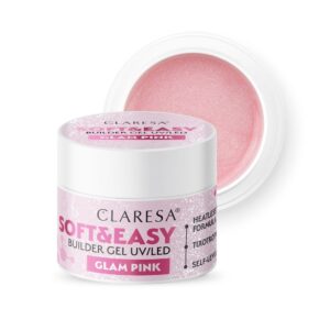 Claresa SOFT&EASY Builder Gel Glam Pink 45g żel budujący róż z drobinką