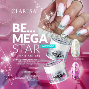 Claresa MEGASTAR Pink Pixel 10 g – Żel do Zdobień Różowy z Drobinkami — zdjęcie 2