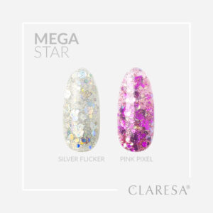 Claresa MEGASTAR Pink Pixel 10 g – Żel do Zdobień Różowy z Drobinkami — zdjęcie 1