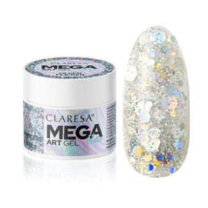Claresa żel do zdobień Megastar Silver Flicker – srebrna folia, 10 g