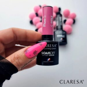 Claresa lakier hybrydowy do paznokci Fluo 5 – intensywny róż 5 g — zdjęcie 3