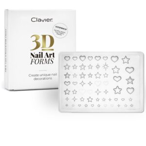 Clavier formy silikonowe 3D do zdobień paznokci Nail Art Forms nr 05 gwiazdy i serca