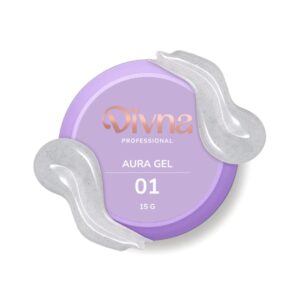DIVNA Aura Gel 01 – mleczny żel budujący z drobinkami do paznokci średniogęsty, 15 g
