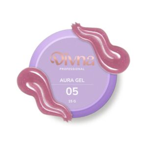 DIVNA Aura Gel 05 – różowy żel budujący z drobinkami do paznokci średniogęsty, 15 g