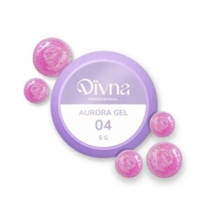 DIVNA Aurora Gel 04 –Różowy Żel shimmer do zdobień z efektem blasku 5 ml