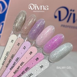 DIVNA Balmy Gel 26 beżowy żel o konsystencji bazy 15 ml żel w słoiczku z drobinkami — zdjęcie 1