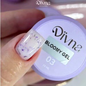 DIVNA Bloomy Gel 03 15ml – Żel z Kwiatuszkami Samopoziomujący, Wzmacniający Paznokcie — zdjęcie 1