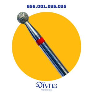 DIVNA Frez Diamentowy 856.001.035.035 (100) do skórek paznokci czerwony 3,5 mm