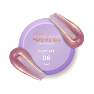 DIVNA Glaze Gel 06 30 g –różowy żel budujący z drobinkami,średnio gęsty, twardy