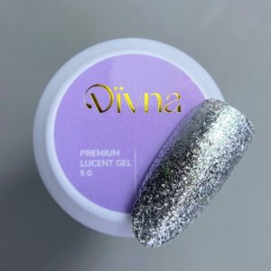 DIVNA Lucent Gel 01 Silver, 5 g srebrny żel do zdobień — zdjęcie 3