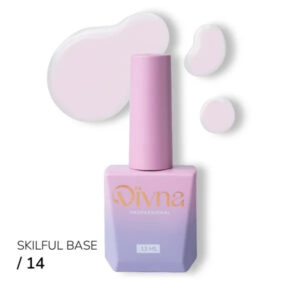 DIVNA Skilful Base 14 Baza Hybrydowa 13 ml –jasno różowa Baza Kamuflująca do Paznokci