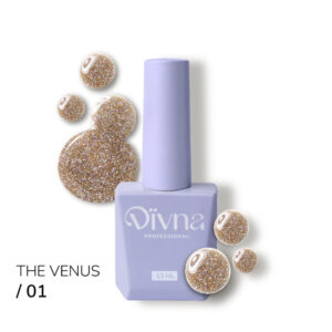 DIVNA The Venus 01 13 ml złoty lakier odblaskowy z drobinkami