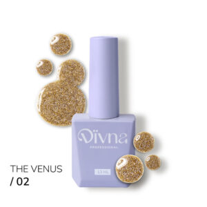 DIVNA The Venus 02 13 ml złoty Lakier Odblaskowy z drobinkami
