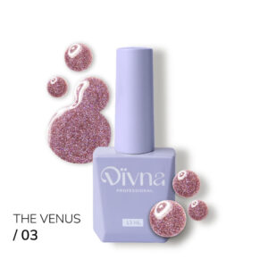 DIVNA The Venus 03 13 ml różowy lakier odblaskowy z drobinkami