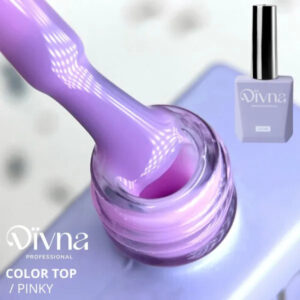 DIVNA Top Pinky 13 ml – Kolorowy Top Hybrydowy do Paznokci – Błyszczące Wykończenie — zdjęcie 1