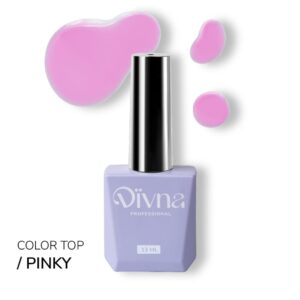 DIVNA Top Pinky 13 ml – Kolorowy Top Hybrydowy do Paznokci – Błyszczące Wykończenie