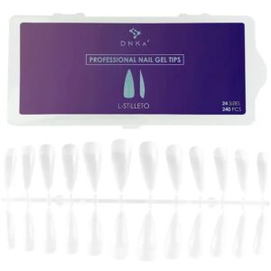 DNKa Professional Nail Gel Tips L-Stiletto 240 szt – żelowe tipsy długi sztylet