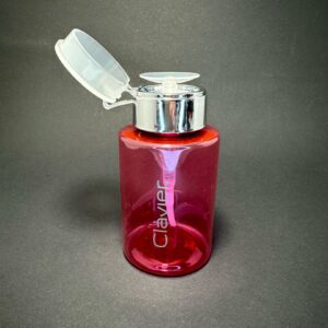 Clavier Dozownik z Pompką na płyny, cleaner, aceton -różowo - srebrny/ transparentny, 180 ml, 1 szt. — zdjęcie 3
