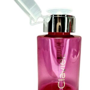 Clavier Dozownik z Pompką na płyny, cleaner, aceton -różowo - srebrny/ transparentny, 180 ml, 1 szt. — zdjęcie 1