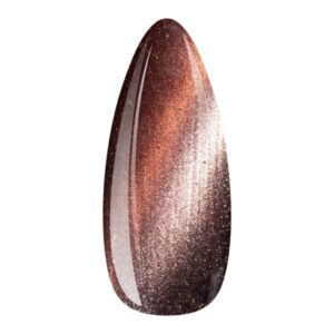EM Nail Lakier hybrydowy Cat Eye 7D Golden Tiger 10 – złoto-brązowy silk — zdjęcie 1