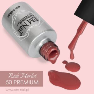 EM Nail Lakier hybrydowy Premium Rich Merlot 50 — zdjęcie 2