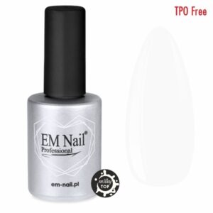 EM Nail Milky Top No Wipe 15ml – mleczny top hybrydowy TPO-Free