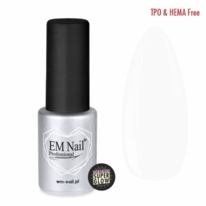 EM Nail Top No Wipe Super Glow 6ml – top hybrydowy, wysoki połysk, no wipe
