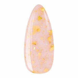EM Nail Żel w butelce Gold Crush 15ml – TPO&HEMA Free, jasny beż z płatkami — zdjęcie 1