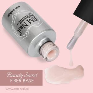 EM Nail Fiber Base Beauty Secret 6ml jasno różowa baza hybrydowa — zdjęcie 2