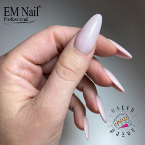EM Nail Fiber Base Glossy White 15ml – Mleczna baza z drobinkami — zdjęcie 5
