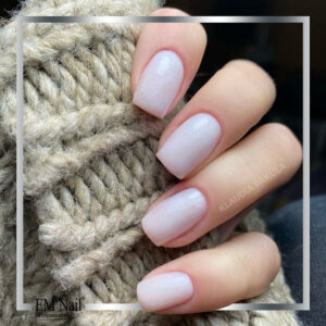 EM Nail Fiber Base Glossy White 15ml – Mleczna baza z drobinkami — zdjęcie 6