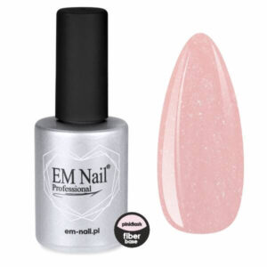 EM Nail Fiber Base Pinkflash 15ml różowa baza hybrydowa z drobinkami