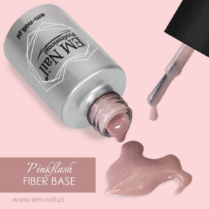 EM Nail Fiber Base Pinkflash 6ml różowa baza hybrydowa z drobinkami — zdjęcie 3