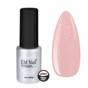 EM Nail Fiber Base Pinkflash 6ml różowa baza hybrydowa z drobinkami