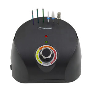 Frezarka do Paznokci Clavier FX 600 65W – 35,000 RPM, Pedał, Frezy – Czarna — zdjęcie 2