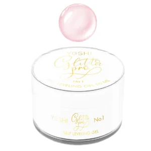 YOSHI Żel Budujący Glitter PRO No1 50 ml – Mleczno-Różowy z Brokatem TPO-FREE
