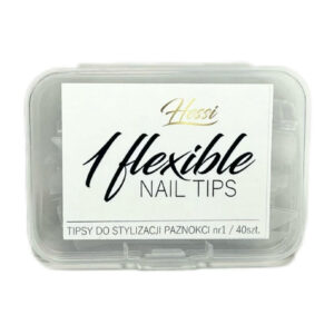 HESSI Tipsy tunelowe Flexible Nail Tips rozmiar 1 przezroczyste 40 szt.