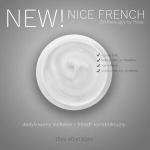 HESSI ŻEL NICE FRENCH 15ML Biały Żel do Techniki French — zdjęcie 4