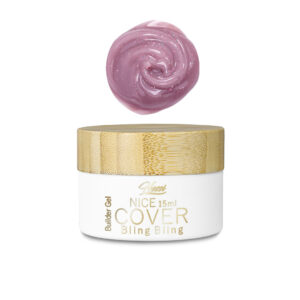 HESSI Żel Budujący NICE COVER Bling Bling 15ml – Naturalny Cover z Drobinką — zdjęcie 3
