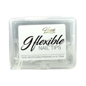 HESSI TIPSY TUNELOWE FLEXIBLE NAIL TIPS ROZMIAR 9 - PRZEZROCZYSTE 50SZT.
