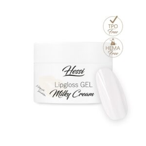 Hessi Lipgloss Gel Milky Cream 10 ml – Żel Samopoziomujący 2w1 o Konsystencji Średnio Gęstej, Idealny do Budowy i Koloru