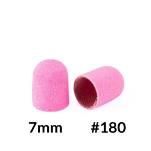 Kapturki 7mm 180 grit 10 szt. AlleMed Fabric Podo Pink – do pedicure różowe — zdjęcie 1