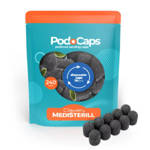 Clavier Kapturki ścierne do pedicure PodoCaps, Medisterill, 13mm, 240 grit – 10szt.