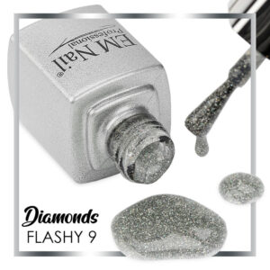 EM Nail Lakier Hybrydowy do paznokci Flashy Diamonds 9 Brokatowy 6ml — zdjęcie 2