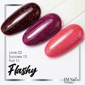 EM Nail Lakier Hybrydowy Flashy Success 13 Brokatowy 6ml — zdjęcie 2