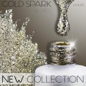 Hessi Lakier Hybrydowy Do Paznokci Gold Spark 7ml — zdjęcie 1