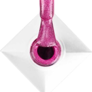 Lakier Hybrydowy MOLLYNAILS 8g Neon Flashy Cat Eye Różowy Brokat Nr173 — zdjęcie 1